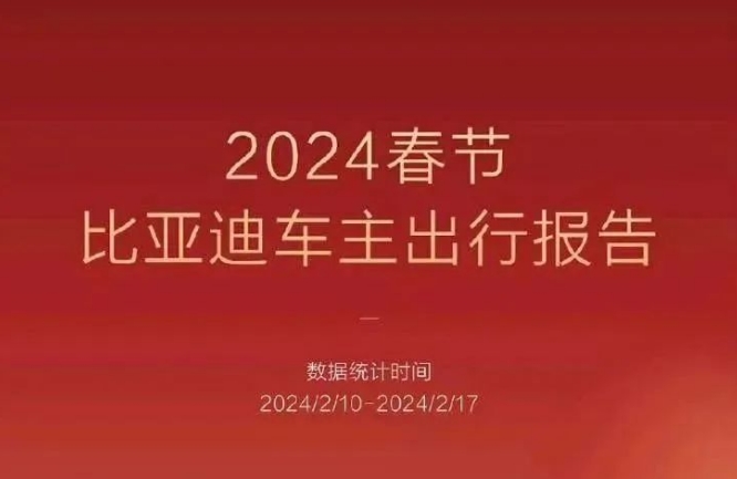 转：2024春节比亚迪车主出行报告
